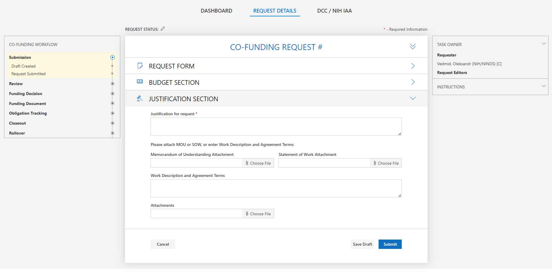 Co-Funding request form