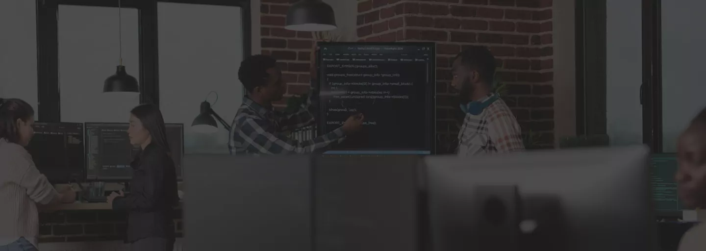 Automation Picture with dark background and office setting