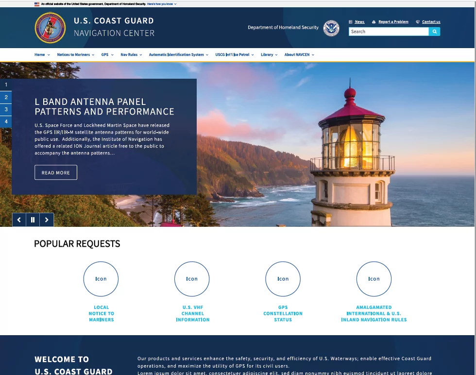 New website home page