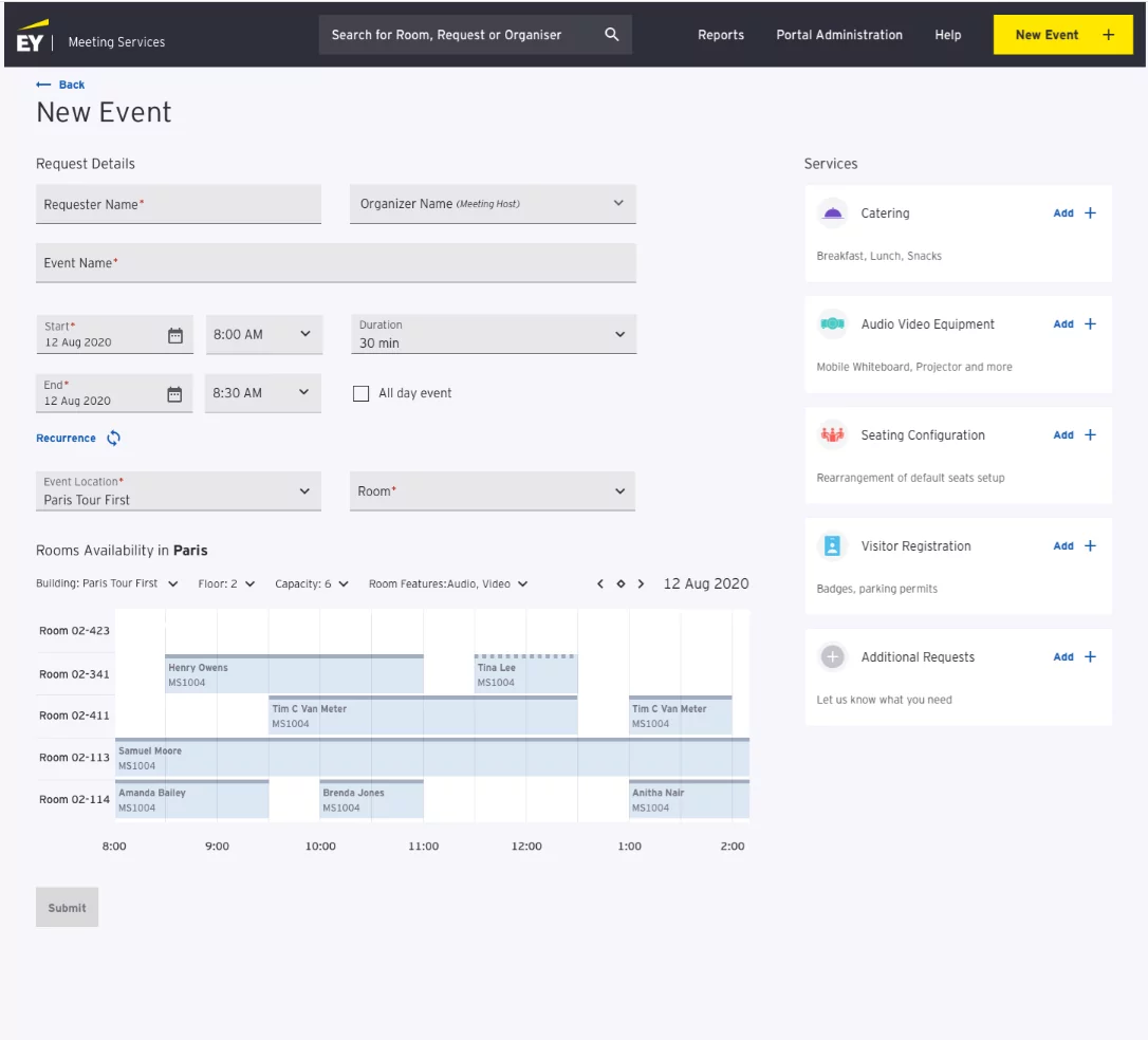 New form for filling up the infromation