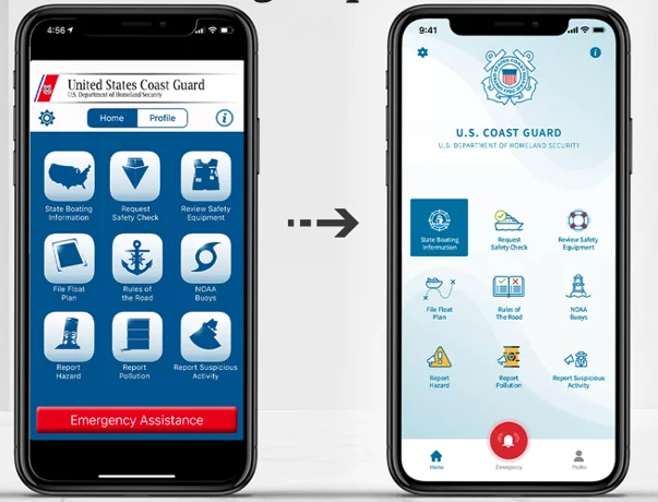 Mobile application redesigned interface with clear color scheme